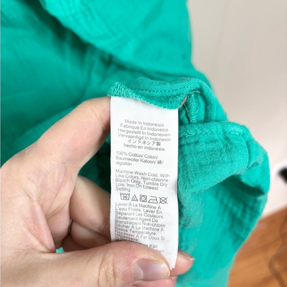 J Crew ruffle tiered mini cotton gauze dress green size 0 new - Picture 5 of 8